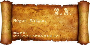 Mógor Mátyás névjegykártya
